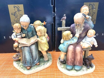 HUMMEL A STORY FROM GRANDMA #620 & AT GRANDPAS #621 MATCHED SET