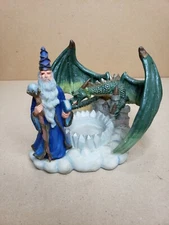 Wizard Dragon Castle Oil Incense Tealight Candle Warmer Holder Mystical Figure