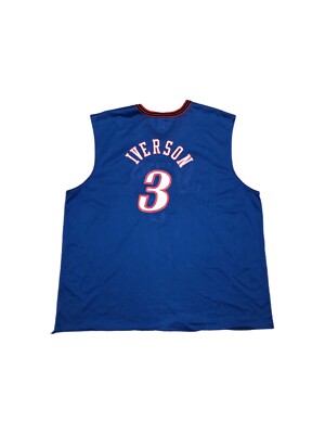 Vtg 90s Allen Iverson Philadelphia Sixers 76ers Blue