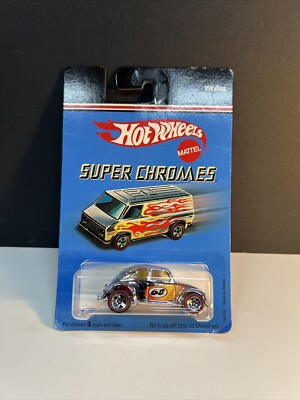2006 Hot Wheels Target Super Chromes VW BUG Gold w/Red Line Chrome 5 Spokes