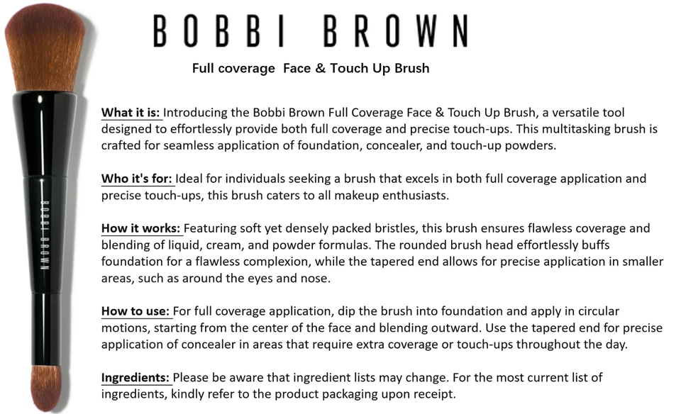 BOBBI коричневый полный охват двойной конец щетка новый в коробке 100% оригинал - Изображение 2 из 4