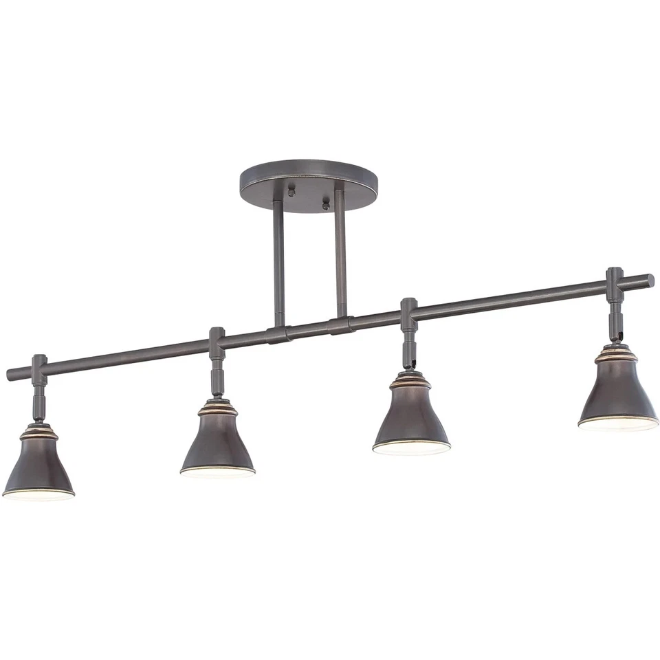 Luz halógena de vía fija Quoizel Signature 4 luces 36" de largo modelo: QTR10054PN Foto 3 de 4