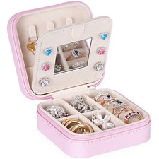 Lifewit Travel Jewelry Organizer Case with Mirror, Compact Jewelry Box for Her
