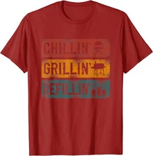 BBQ Smoker Chillin' Grillin' Refillin' Fun Design Unisex T-Shirt