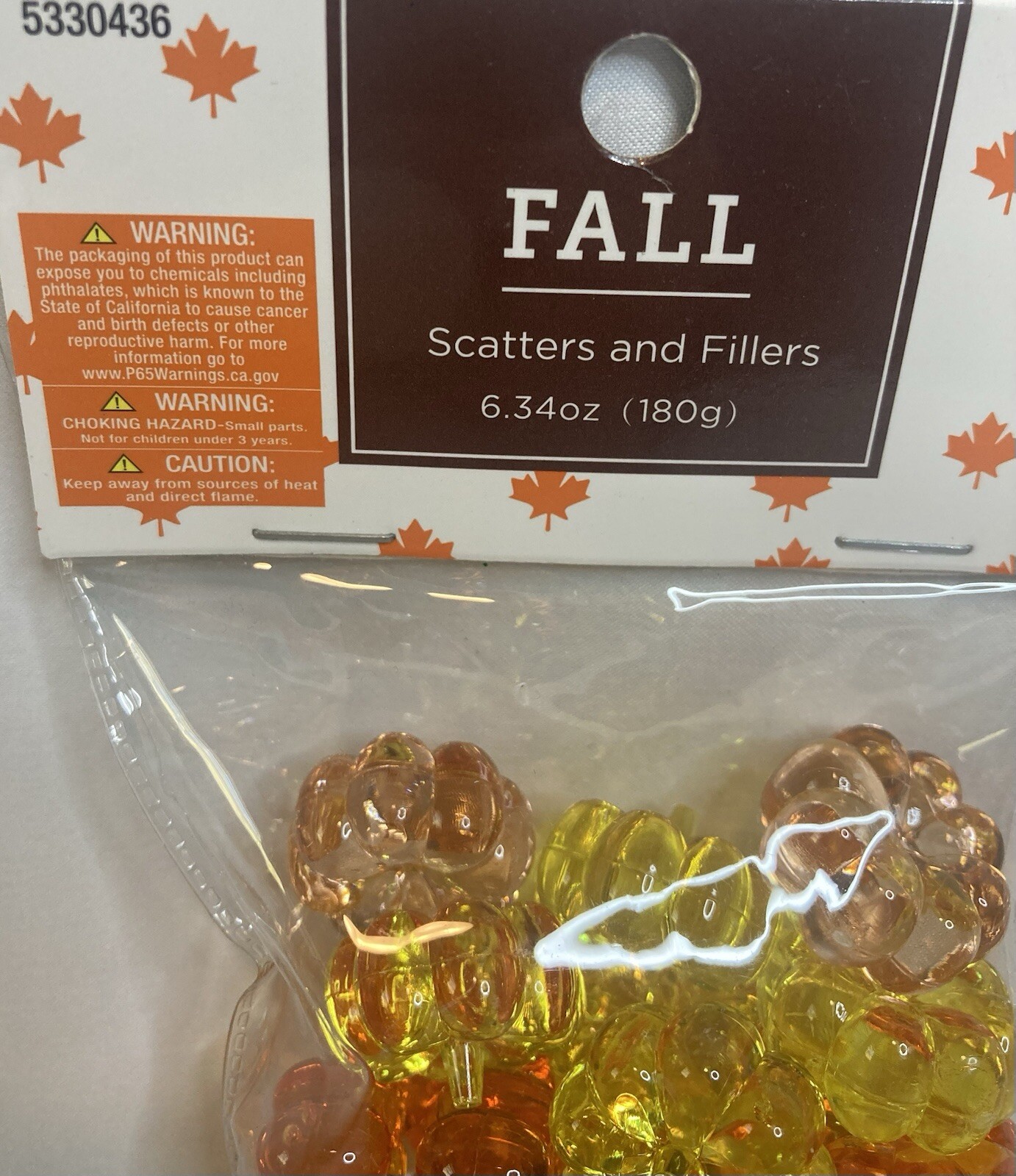 Autumn Fall Pumpkin Leaves Scatters And Fillers NWT 6.34 OZ