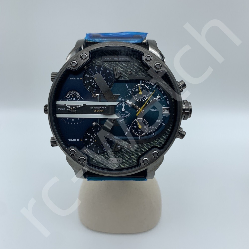 New Diesel DZ7331 Mr.Daddy Gunmetal Stainless Steel Blue Dial Quartz Men's Watch