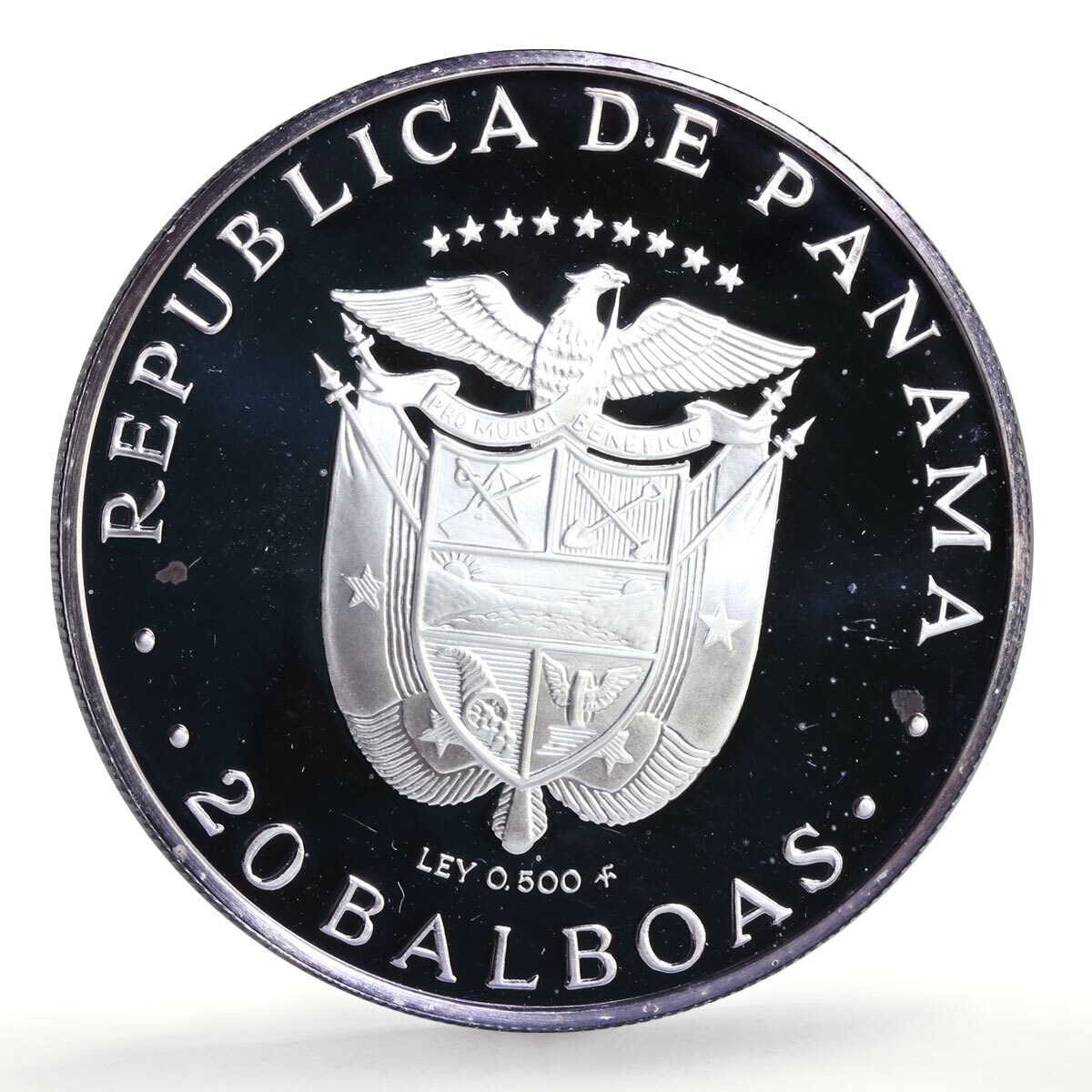 Panama 20 balboas Simon Bolivar 200th Birth Politics proof silver