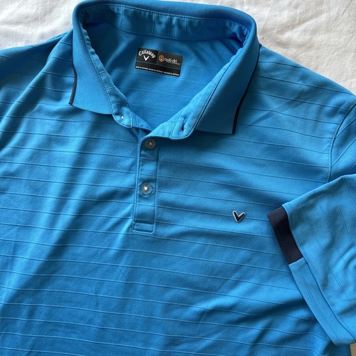 Callaway Golf Polo Shirt Men's XL Navy Blue Opti Dri Collared Performance S/S
