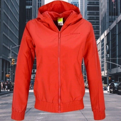 Adidas Damen Windjacke Übergang jacke Kapuze Sport Freizeit jacke Hoodie rot s m - Bild 1 von 4