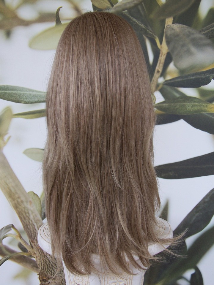 Fashon Medum Long Brown Wavy Heat Resstant Fber Full Har Wg Women