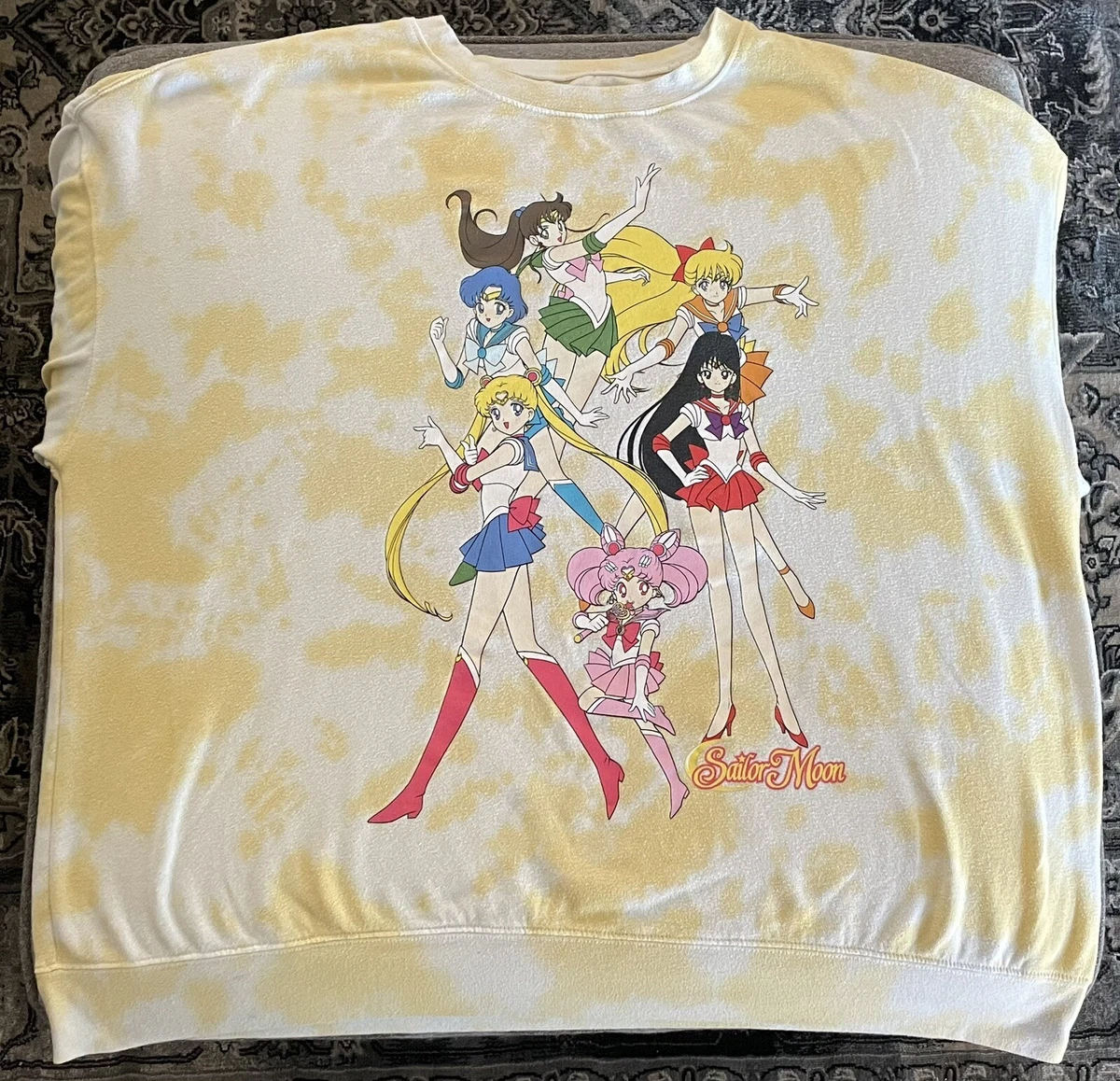 Sailor Moon Anime Crew Neck Sweatshirt Pullover - Size 2X - Yellow