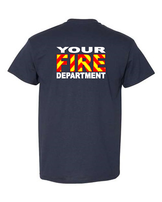 Custom Name Fire Dept T-shirt With Chevrons