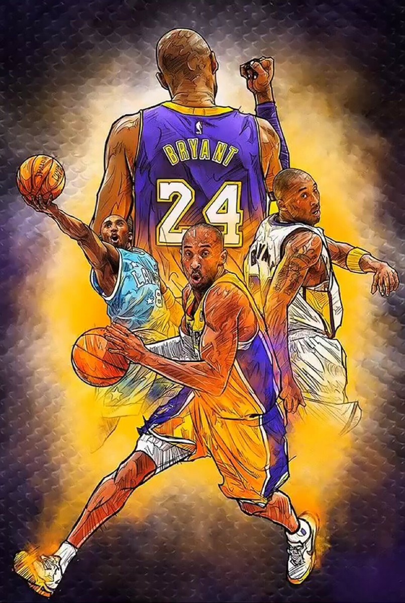 Kobe Bryant 24 LA Lakers Iron On Transfer For T-Shirt + Light