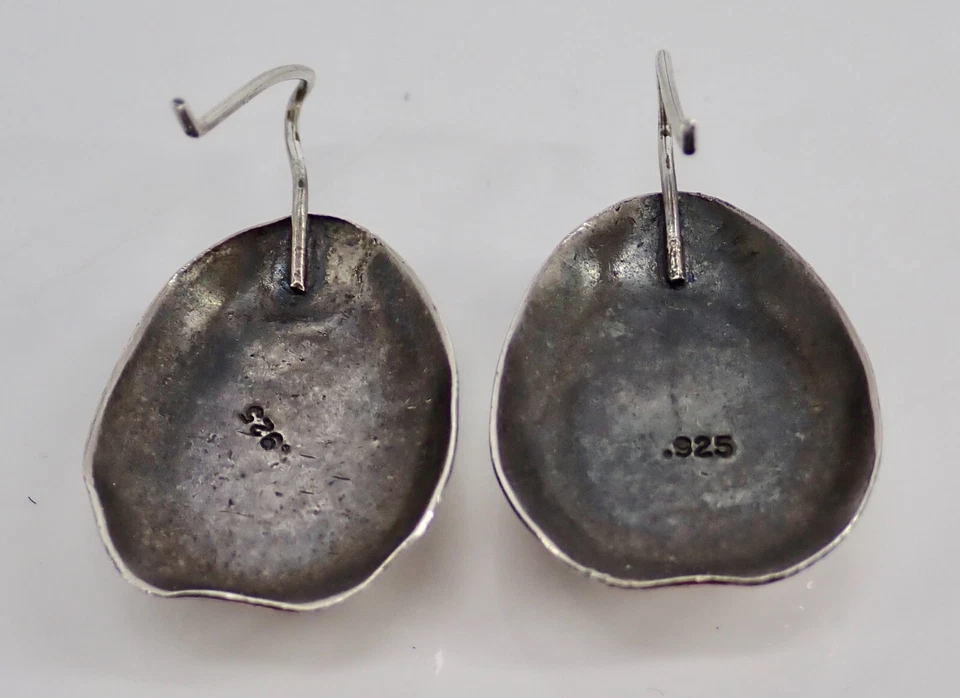 Brincos de prata esterlina com armação de corda de pedra rodocrosita vintage navajo 1,35" - Imagem 4 de 4