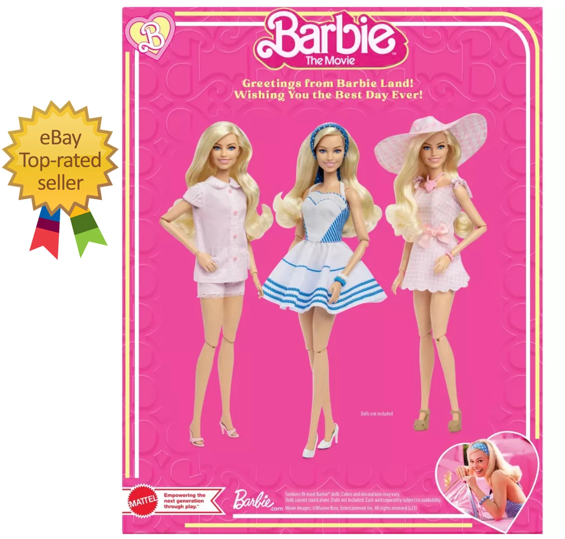 barbie the movie fashion pack with three iconic film outfits and