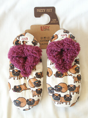 Snug Pug Slippers Size S/M Womens 4-7 Fuzzy Feet by LazyOne New
