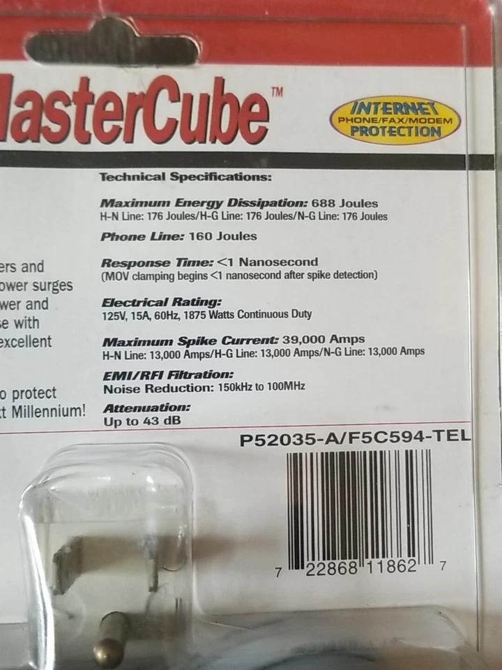 NEW Vintage Belkin D5C594-TEL Surge Protector and Phone Line Protector  - Image 4 of 4