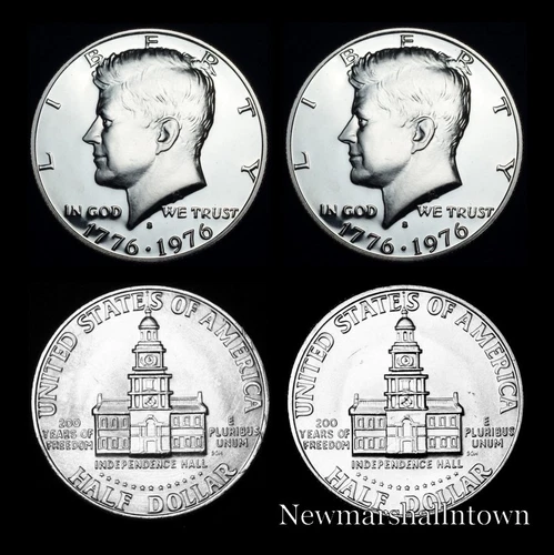 1776 1976 P+D+S+S Kennedy Half Dollar Mint Proof Set from Original Sets