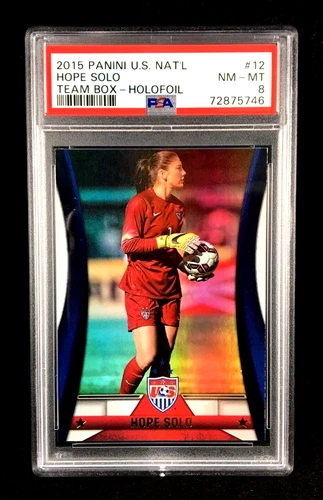 PSA 8 Hope Solo 2015 Panini US National Team Holofoil #12 USWNT USA B
