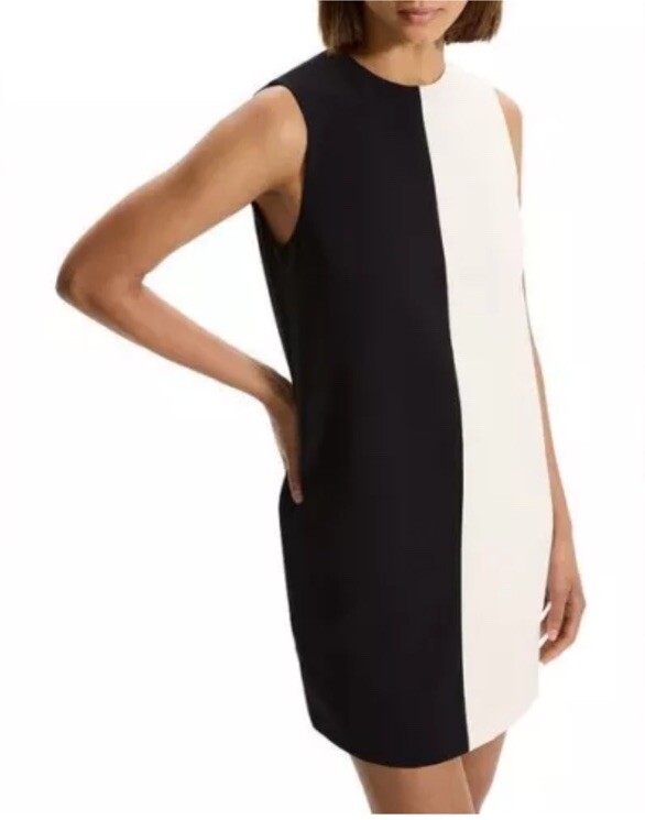 New Theory Split Shift Color Block Dress Black White Admiral Crepe Size 2 | eBay New Theory Split Shift Color Block Dress Black White Admiral Crepe Size 2 | eBay