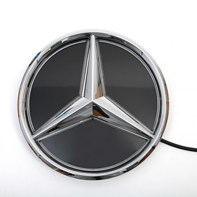 Front Grill Mirror Emblem w/LED Fit For 2011-18 Mercedes Benz A C SLK Class W205