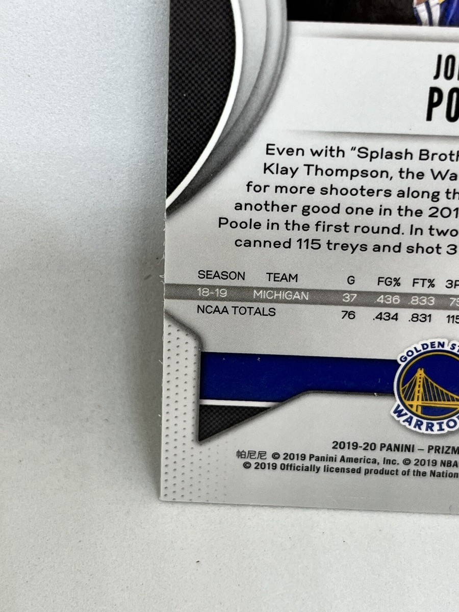 2019-20 Panini Prizm JORDAN POOLE Silver Rookie Prizm