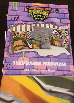 Teenage Mutant Ninja Turtles MUTANT MAYHEM Reversible Pillow Case 20in x 30in