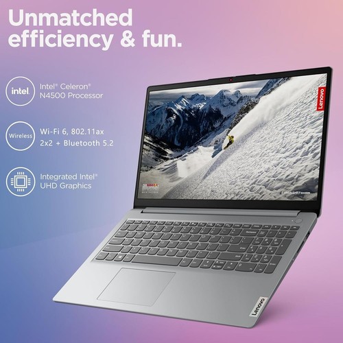 Lenovo IdeaPad 1 Laptop, 15.6" FHD, Intel Dual Core, 32GB RAM, 1TB SSD - Picture 2 of 8