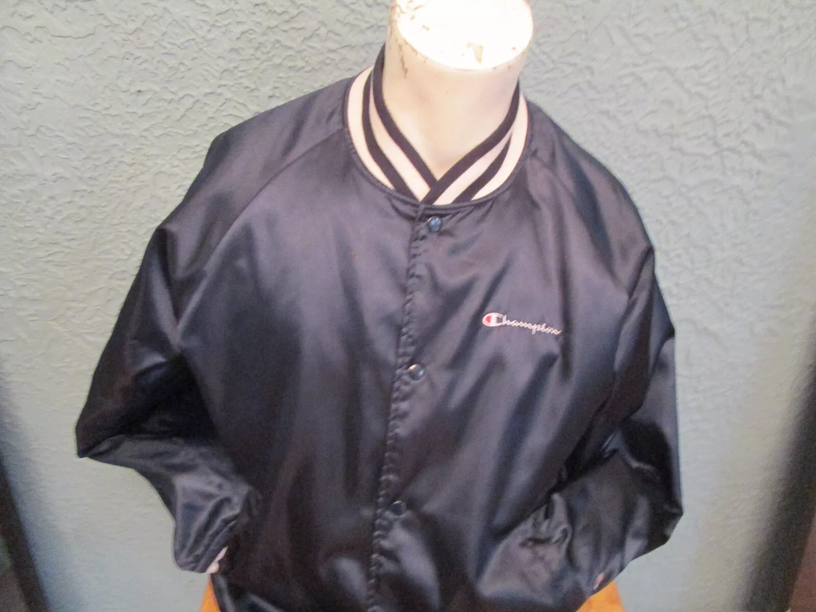 VESTE VINTAGE SUPREME X CHAMPION XL BLEU MARINE SATIN LETTRAGE COUSU S/S 2013