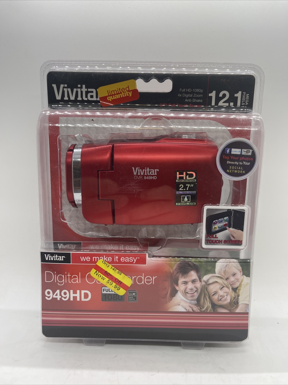 Full Hd 1080  12.1 Megapixel- Red