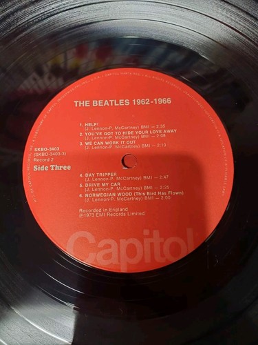 Beatles 1962-1966 Vinyl Lp Red 1973 Apple Album Capitol Record 3403 SKBO-3403 - Picture 9 of 18