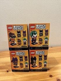 LEGO Brick Headz Batman 41585, Batgirl 41586, Robin 41587, Joker 41588 LOT 