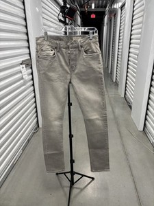 Allsaints Cigarette Men's Skinny Bleached Gray Distressed Denim Jeans Size W30
