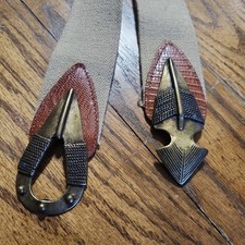 Vtg Omega Arrow Head Belt Stretch Womens Pewter MONTANA 30" Waist 2"W