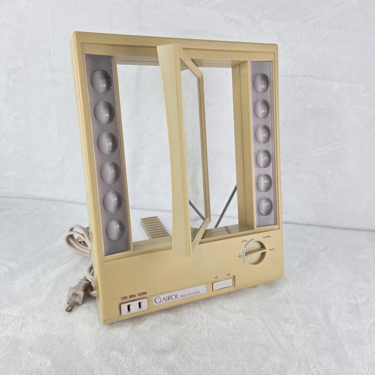 Vintage Clairol True-To-Light VII LM-7 Lighted Makeup Mirror 4 Settings Working!