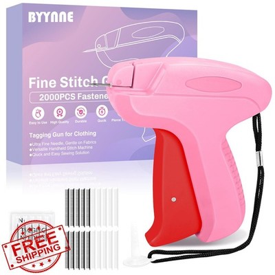 Stitch Gun for Clothes Fastener Pink Red Sewing Kit 1000+ Needles