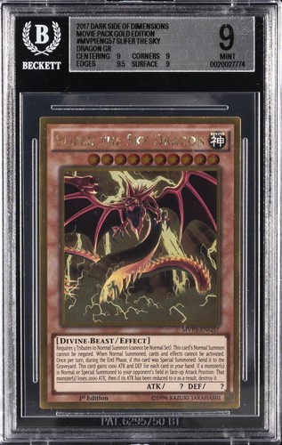 2017 YU-GI-OH! THE DARK SIDE OF DIMENSIONS SLIFER, THE SKY DRAGON BGS 9