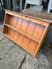 Georgian Pine Wall Kitchen Wall Shelves With Brass Cup hooks