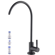 Grifo De Agua Potable Negro Mate De Acero Inoxidable Con Adaptadores Lujo
