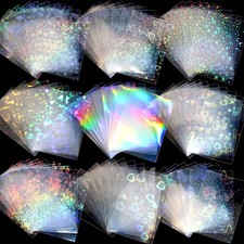100 Pcs Laser Flashing Photocard Sleeves Holographic Card Multicolored
