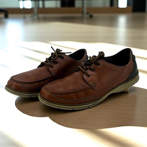 Clarks Brown Leather Moc Toe Boat Shoes Size 12