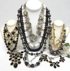 VINTAGE TO NOW FASHION COSTUME JEWELRY NECKLACE LOT, ASSORTED TYPES & MATERIALS