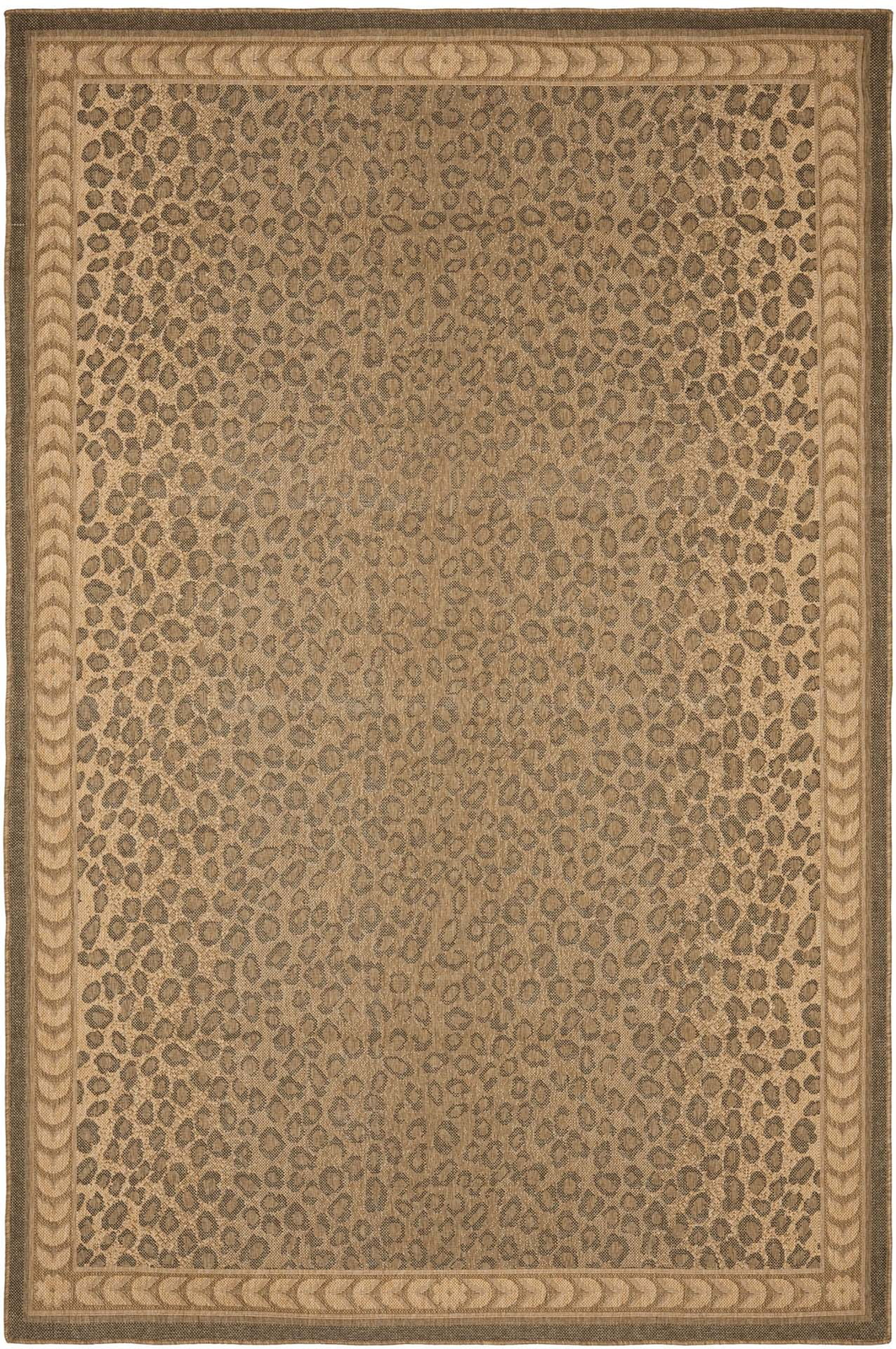 SAFAVIEH Courtyard Candace Spotted 4x5 Indoor Outdoor Rug in Natural Gold