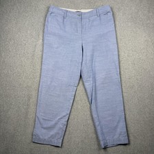 Talbots Pants Womens 10 Blue Perfect Crop 100 Cotton Ankle Chino Travel Casual