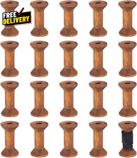 20Pcs Wooden Empty Spools 1.57In Antique Thread Bobbins for DIY Craft Decor