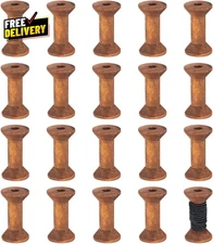 20Pcs Wooden Empty Spools 1.57In Antique Thread Bobbins for DIY Craft Decor