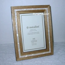 Natalini Brown  4x6 Photo Frame Marquetry Wood Handmade Italy ~ New