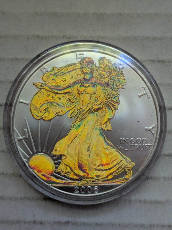 2006 American Silver Eagle ASE 99.9% Silver Golden Hologram 1oz ASW