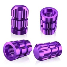 Tire Valve Stem Caps 4 Pack - Rustprood Fade Resistant Metal Regular Purple