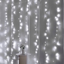 10 ft x 20 ft WHITE LED Curtain String LIGHTS Party Wedding Events Decorations